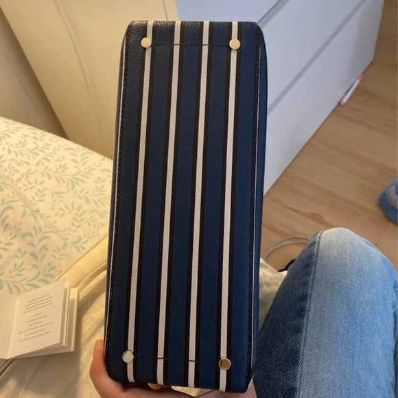 Kate Spade Stripped Navy Purse/Crossover - Picture 7 of 10
